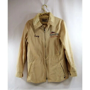 Khaki Windbreaker Terry Island Mariner Charter Cruises  Size Small Vintage
